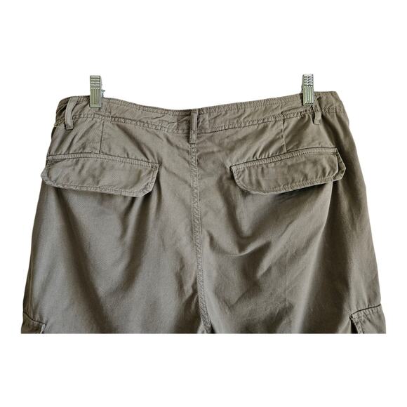 ZARA Women's 14 Cargo Pants Khaki Green Straight 6 Pockets High Waist Cotton 36 - Picture 5 of 7